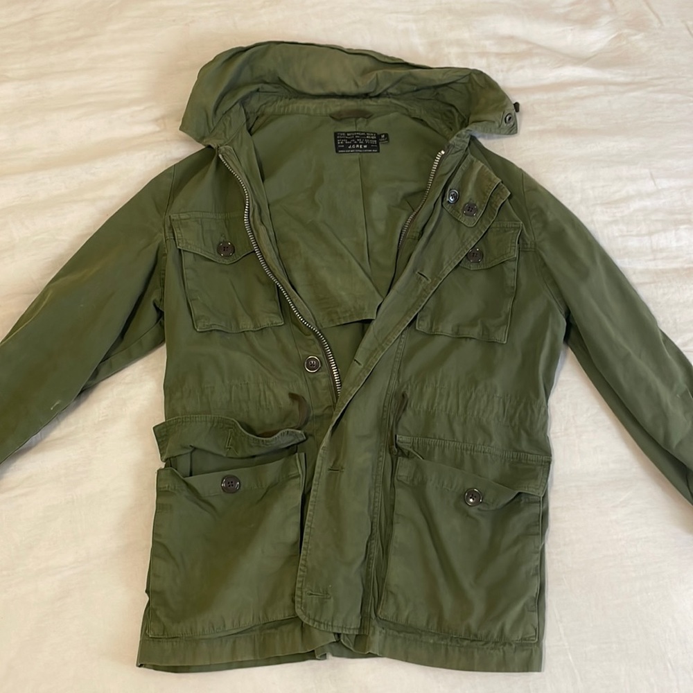 Vintage JCrew Khaki Green Engineer’s Jacket. Overall good condition. (M)
